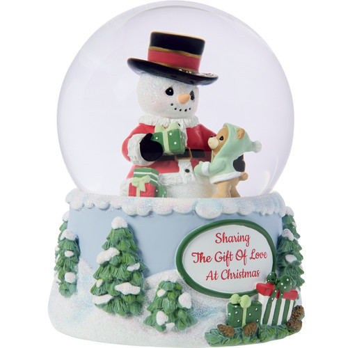 Sharing The Gift Of Love At Christmas Annual Snowman Snow Globe - Thumbnail 3