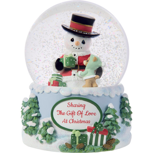 Sharing The Gift Of Love At Christmas Annual Snowman Snow Globe    