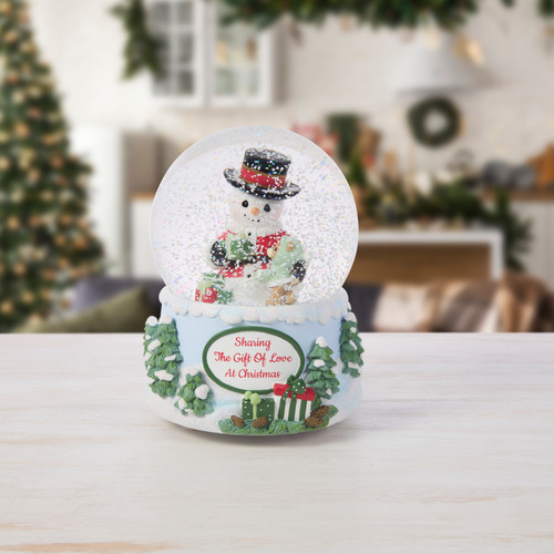 Sharing The Gift Of Love At Christmas Annual Snowman Snow Globe - Thumbnail 4