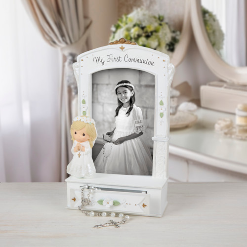 My First Communion Photo Frame With Drawer And White Rosary