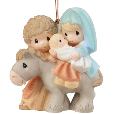 Peace On Earth, Nativity Bisque Porcelain Ornament