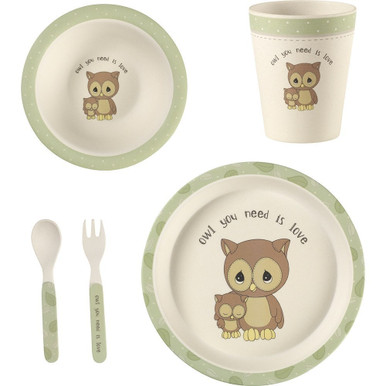 2pcs Baby Owl Detail Fork & Spoon For Daily Life