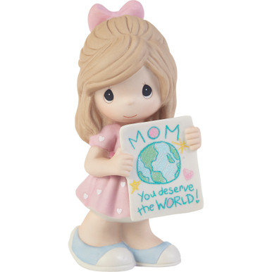 Mom, You Deserve The World Girl Figurine