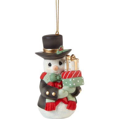 Wrapped Up In Holiday Cheer Annual Snowman Ornament