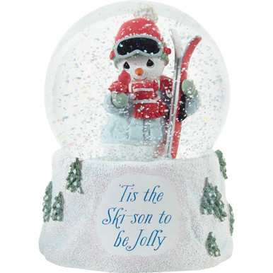 Tis The Ski-son To Be Jolly Annual Snowman Musical Snow Globe