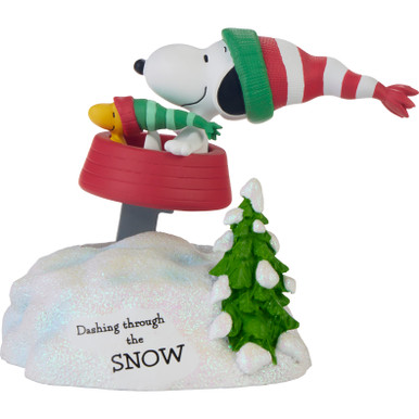 Peanuts 237105 Dashing Through The Snow Snoopy Resin Rocking Musical