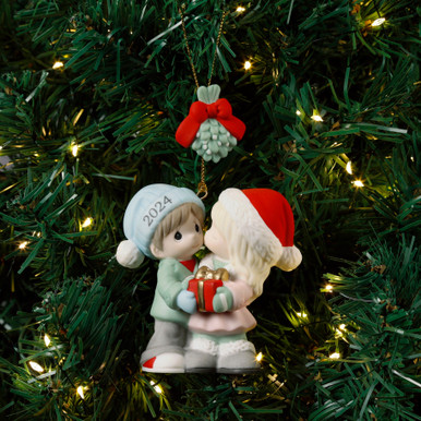Precious Moments 241004 Our First Christmas Together Dated 2024 Couple  Bisque Porcelain Ornament