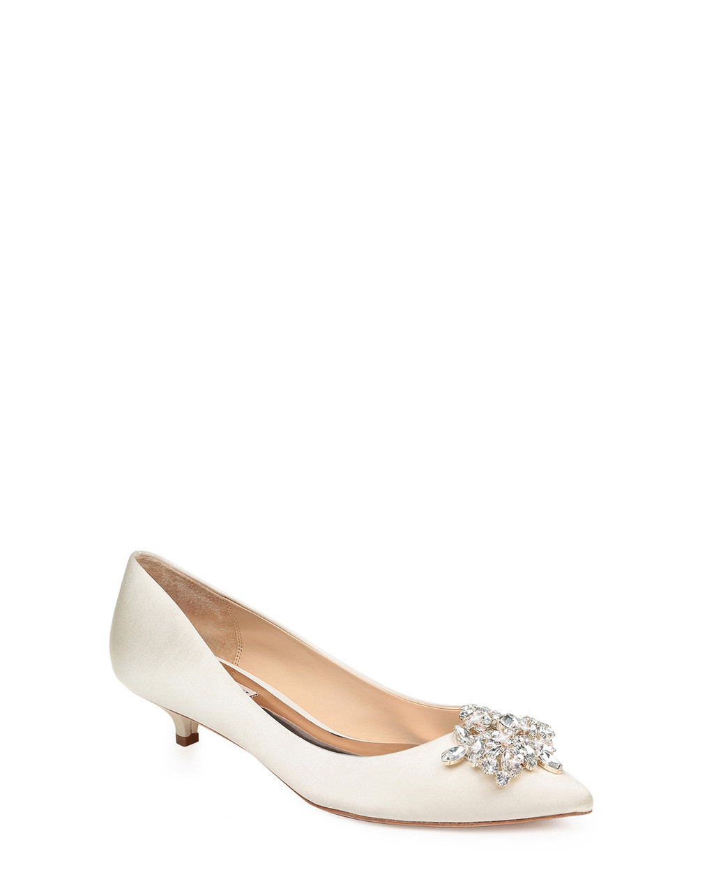 badgley mischka vail embellished kitten heel pump