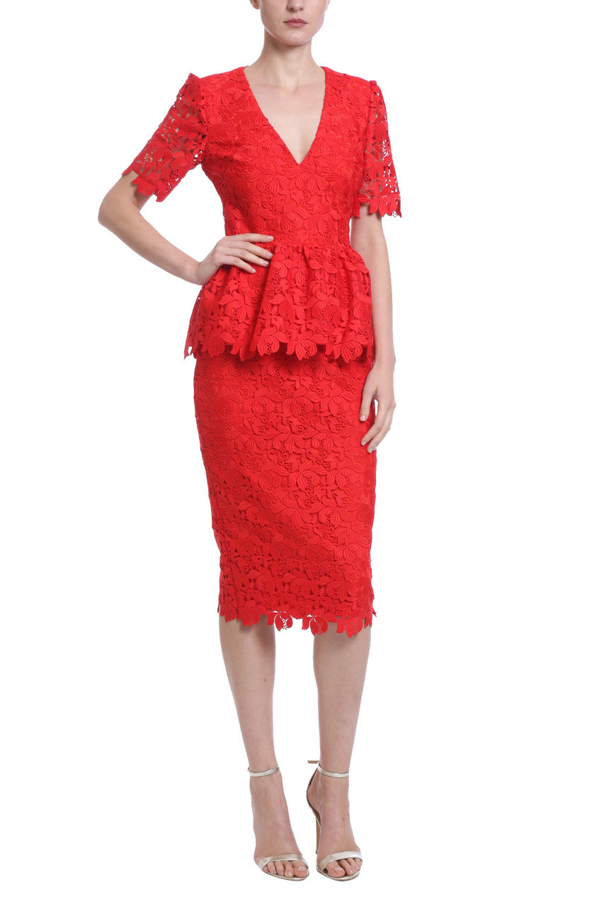 lace peplum dress with sleeves