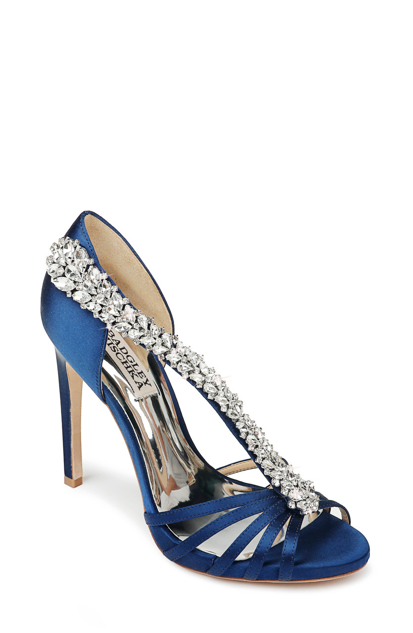 badgley mischka navy shoes