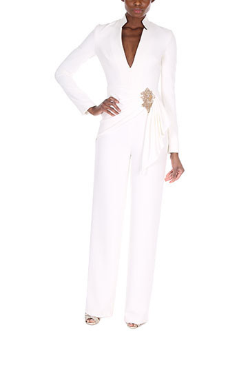 badgley mischka sequin jumpsuit