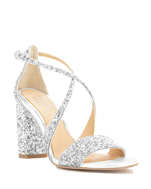 jewel badgley mischka cook block heel glitter sandal