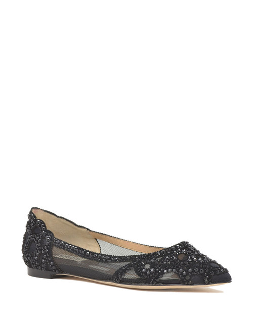 black flat evening shoes