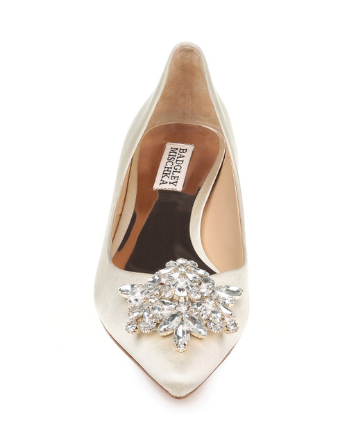 badgley mischka vail embellished kitten heel pump