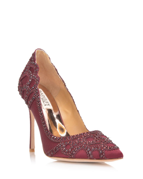 burgundy badgley mischka shoes