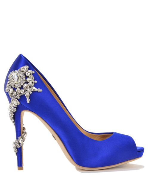 badgley mischka blue heels