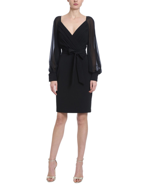 black wrap cocktail dress