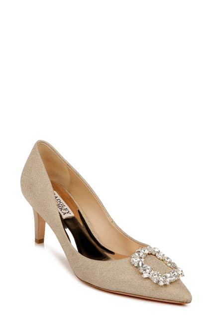 badgley mischka gold shoes