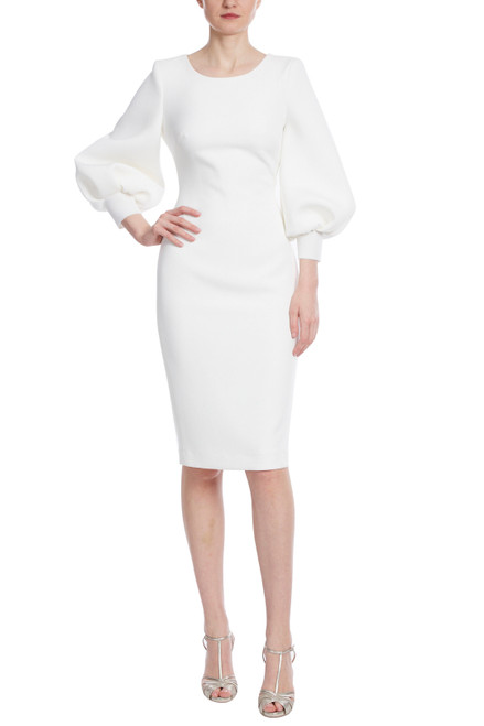 badgley mischka lace sleeve sheath cocktail dress