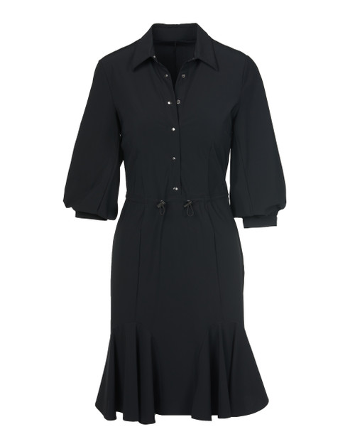 black button down shirt dress