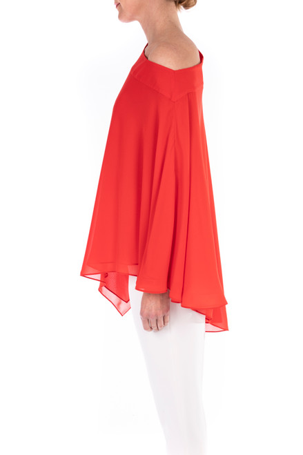 Bright Siam Georgette One Shoulder Top Side