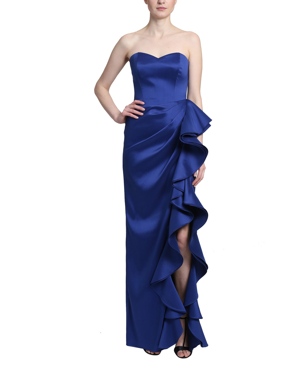 badgley mischka strapless gown