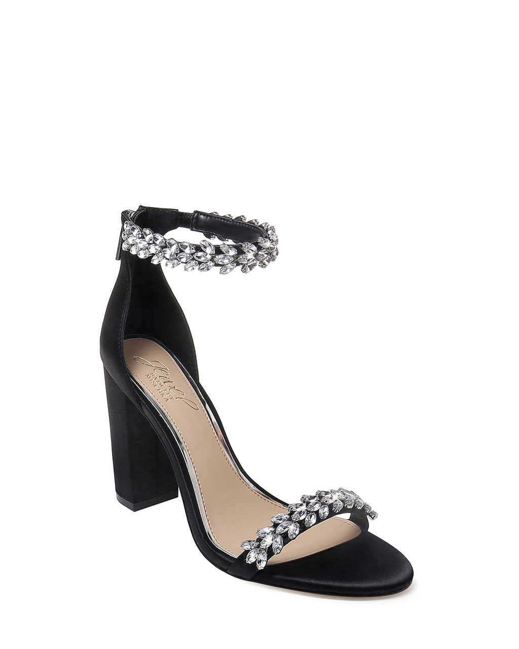 jewel by badgley mischka mayra embellished ankle strap sandal