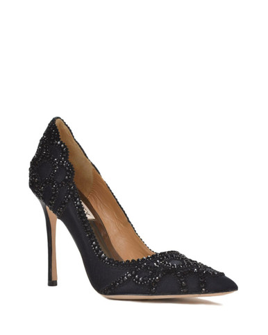 rouge embellished evening shoe