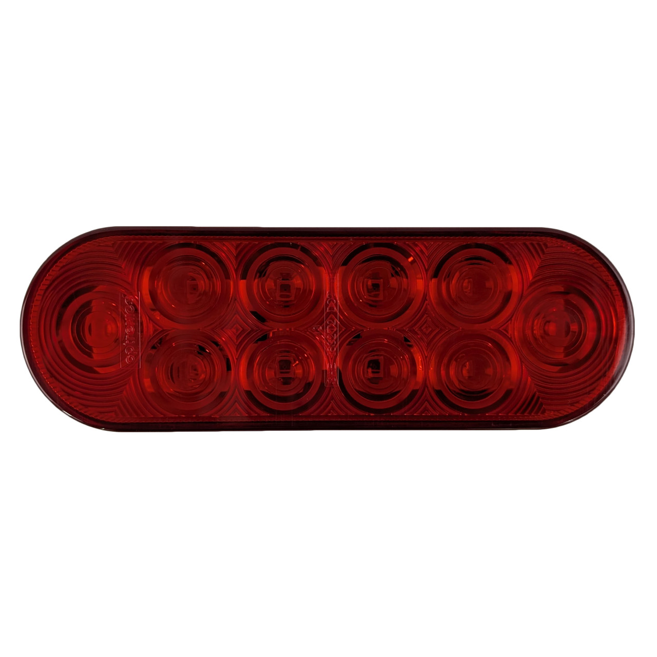 6" Oval LED Red Brake Tail Light Grommet Mount