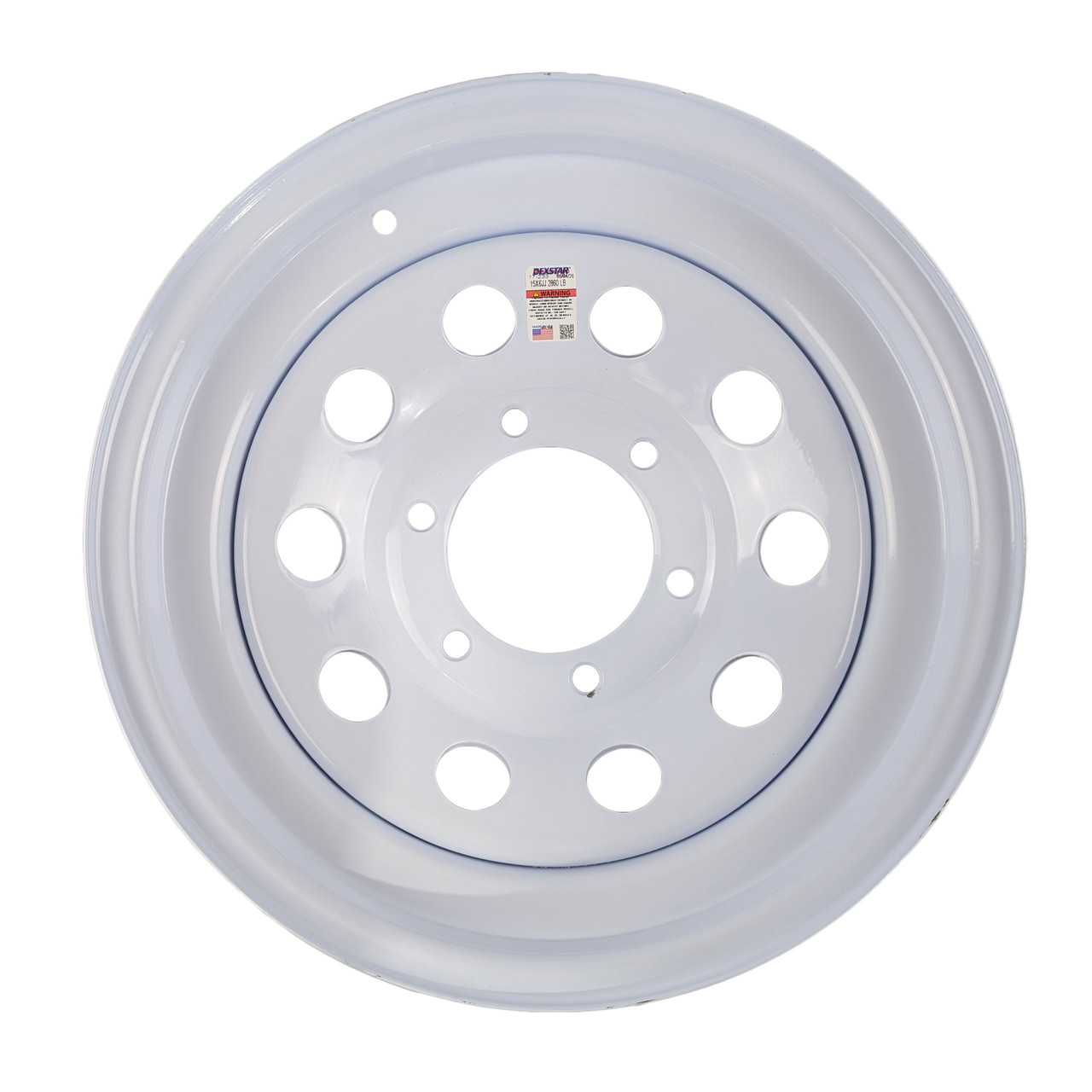 Dexstar 15 x 6 Steel Wheel White Modular 6 x 5.5