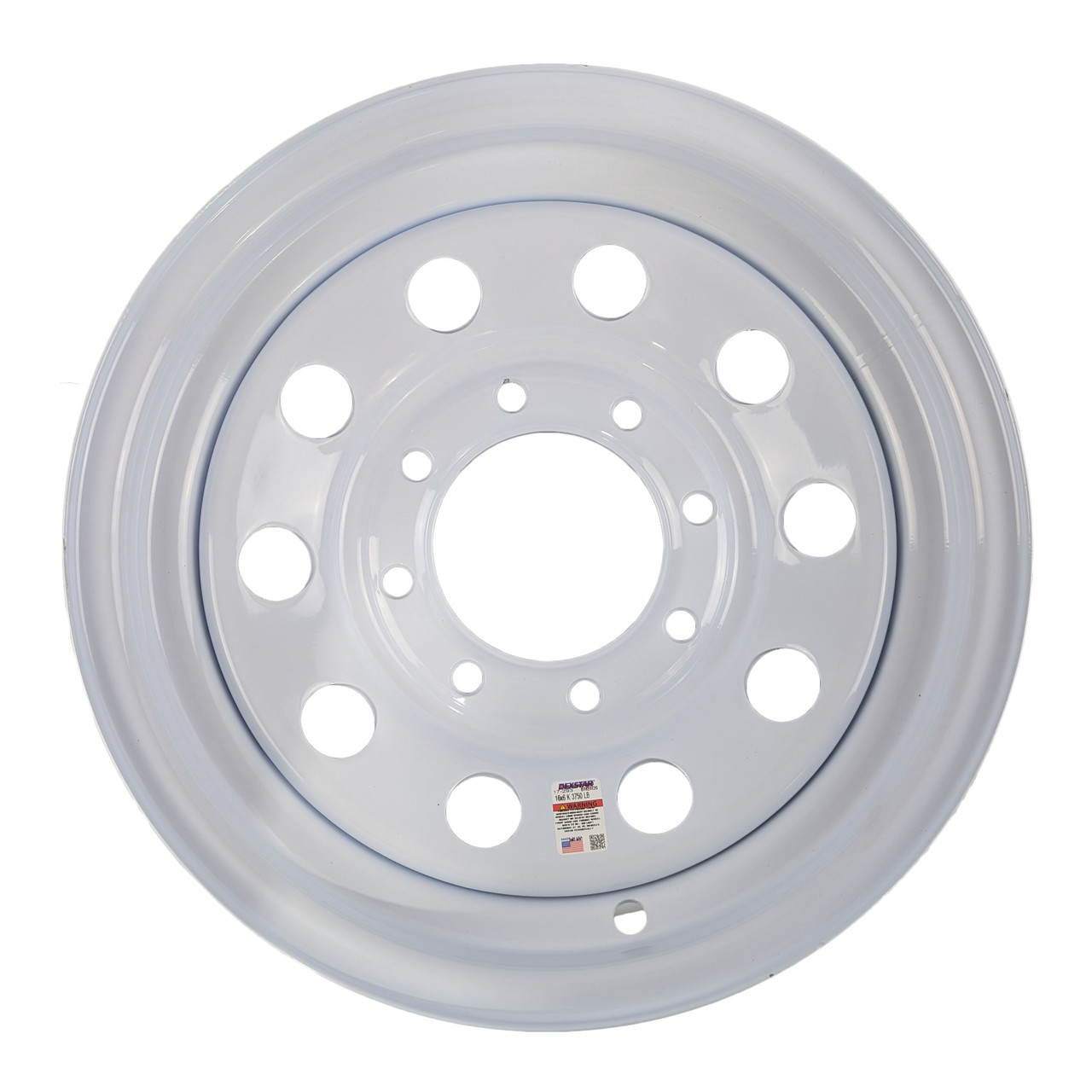 16 x 6 Steel Wheel White Modular 8 x 6.5