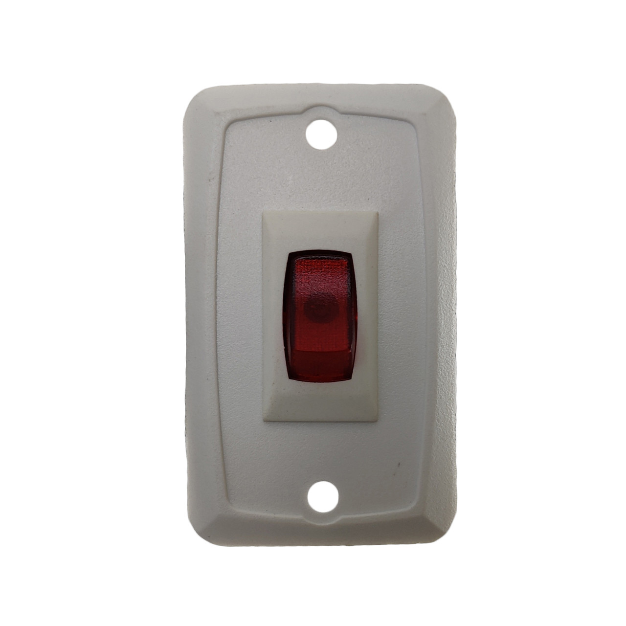 1 5/8" x 2 3/4" Red Lighted Switch - White