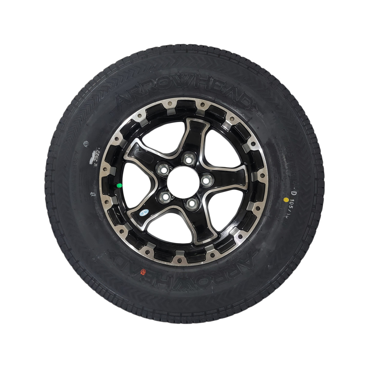 Arrowhead 205/75R14 Tire & Wheel Lion Black 5x4.5 - LRD
