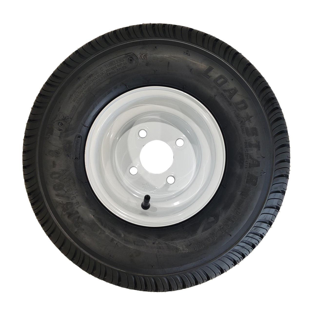 Load Star 18.5x8.5-8 Tire & Wheel White Solid 4x4 - LRC / 6PLY