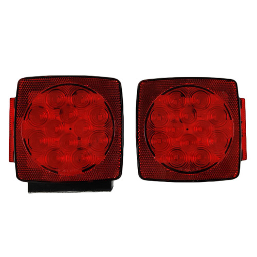 Pair of Square Combination Tail Brake Lights - LED