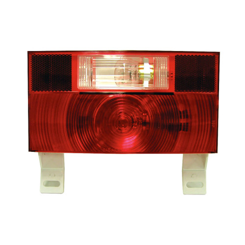 Peterson Rectangle Tail Light Left w/ License Plate - Incandescent - Reverse Light