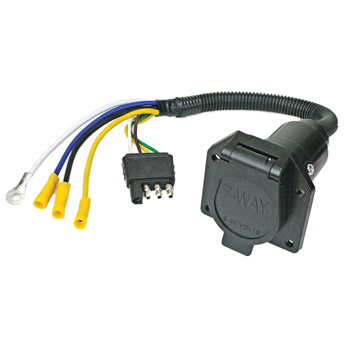 Tow Ready 4 Flat to 7 Way Adapter Harness - Vehicle End