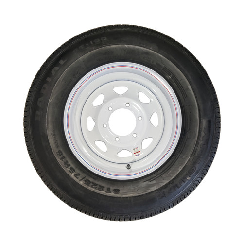 Arisun 225/75R15 Tire & Wheel White Spoke W/ Stripes 6x5.5 - LRE