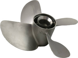 15X28 LH Quicksilver Bravo III Stainless Steel Propeller - Front (8M80123412)