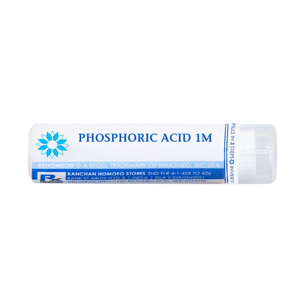 Shop Rxhomeo® homeopathic single remedy pills Phosphoricum Acidum for Brain-fag, Diabetes, Diarrhoea, Enteric Fever, Mental Debility, Spermatorrhoea, Urinary Troubles.