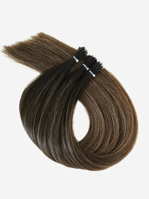 Nano Bead Hair Extensions #Beachy Brunette Balayage
