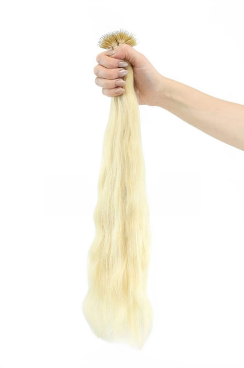 20 Inch  Wavy Nano Tip Extension #60 Platinum Blonde