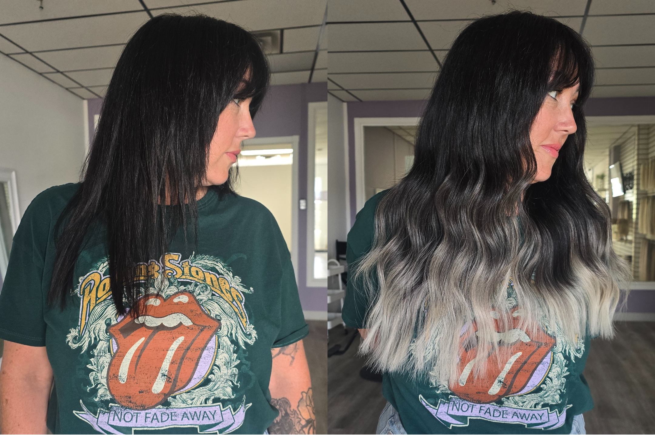 Black Ice Balayage Hair Extension Shade