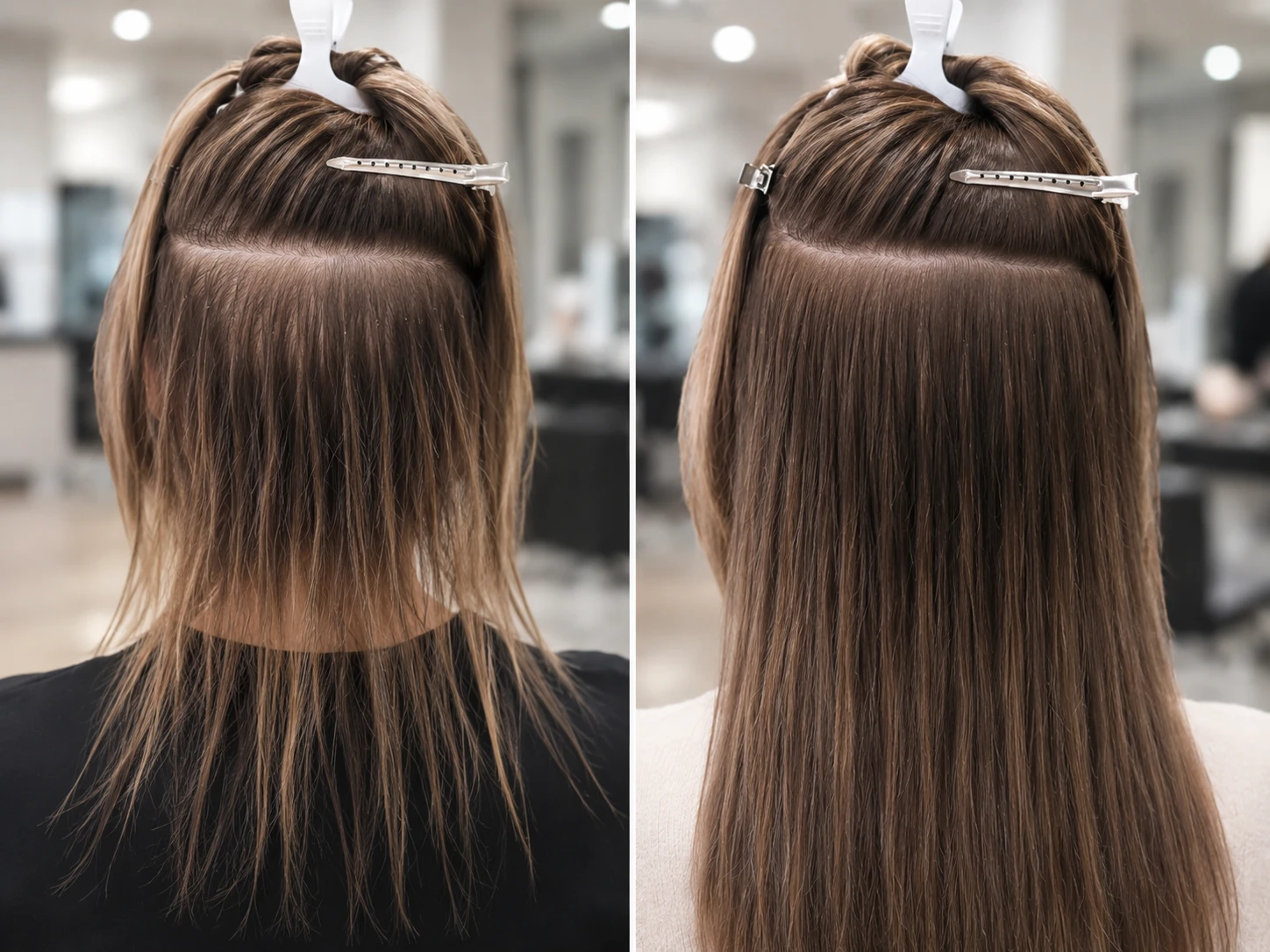 Nano extension sectioning for low and high density hair