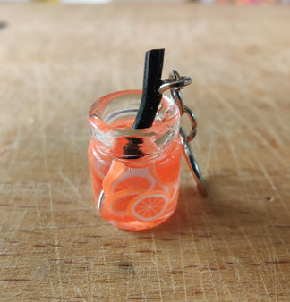 Clementine drink stitch marker, miniature, resin