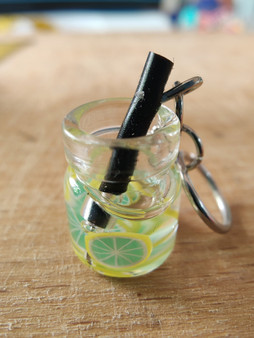 Lime drink stitch marker, miniature, resin