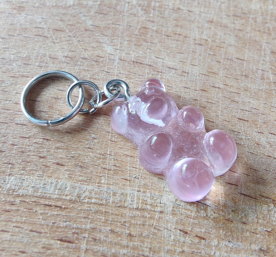 Gummy bear, gummy bear stitch marker, light weight stitch marker, resin