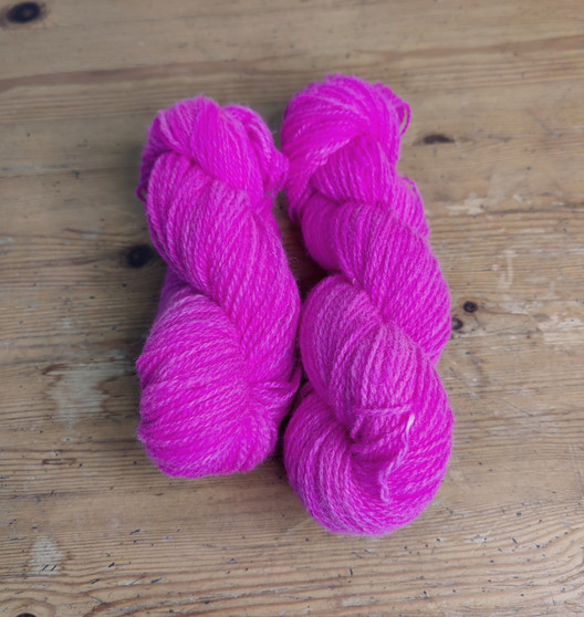 50 gram skein, wool yarn, non-superwash, 50 gram wool, hand dyed, indie dyed, hot pink, sock yarn, yarn for socks