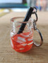 Sliced strawberry drink stitch marker, miniature, resin