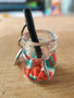 Watermelon drink stitch marker, miniature, resin